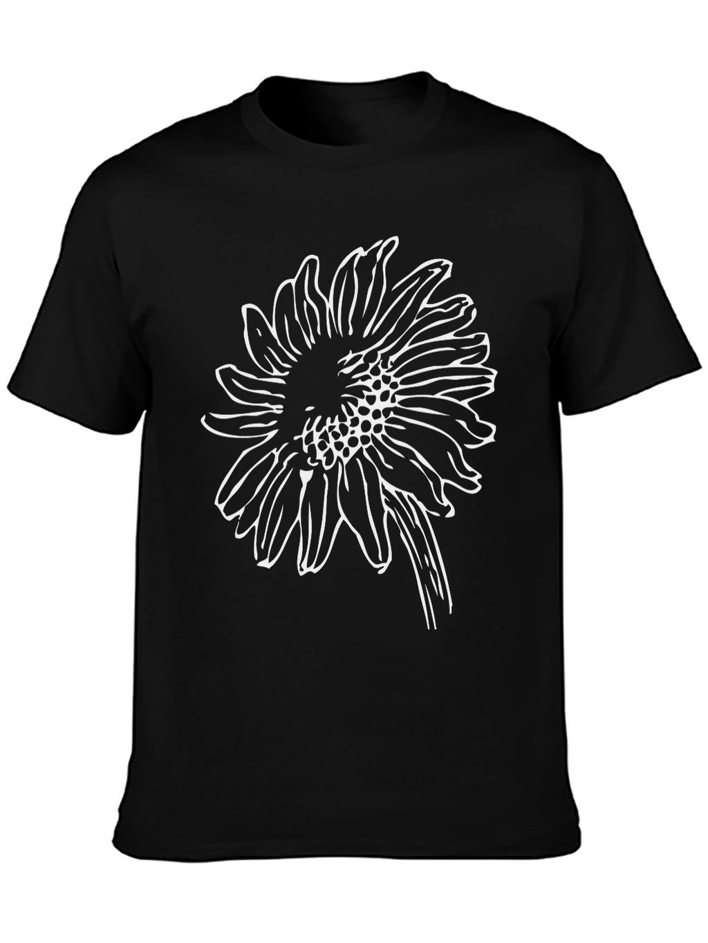 Black Sunflower Graphic Tee - Stylish & Comfortable