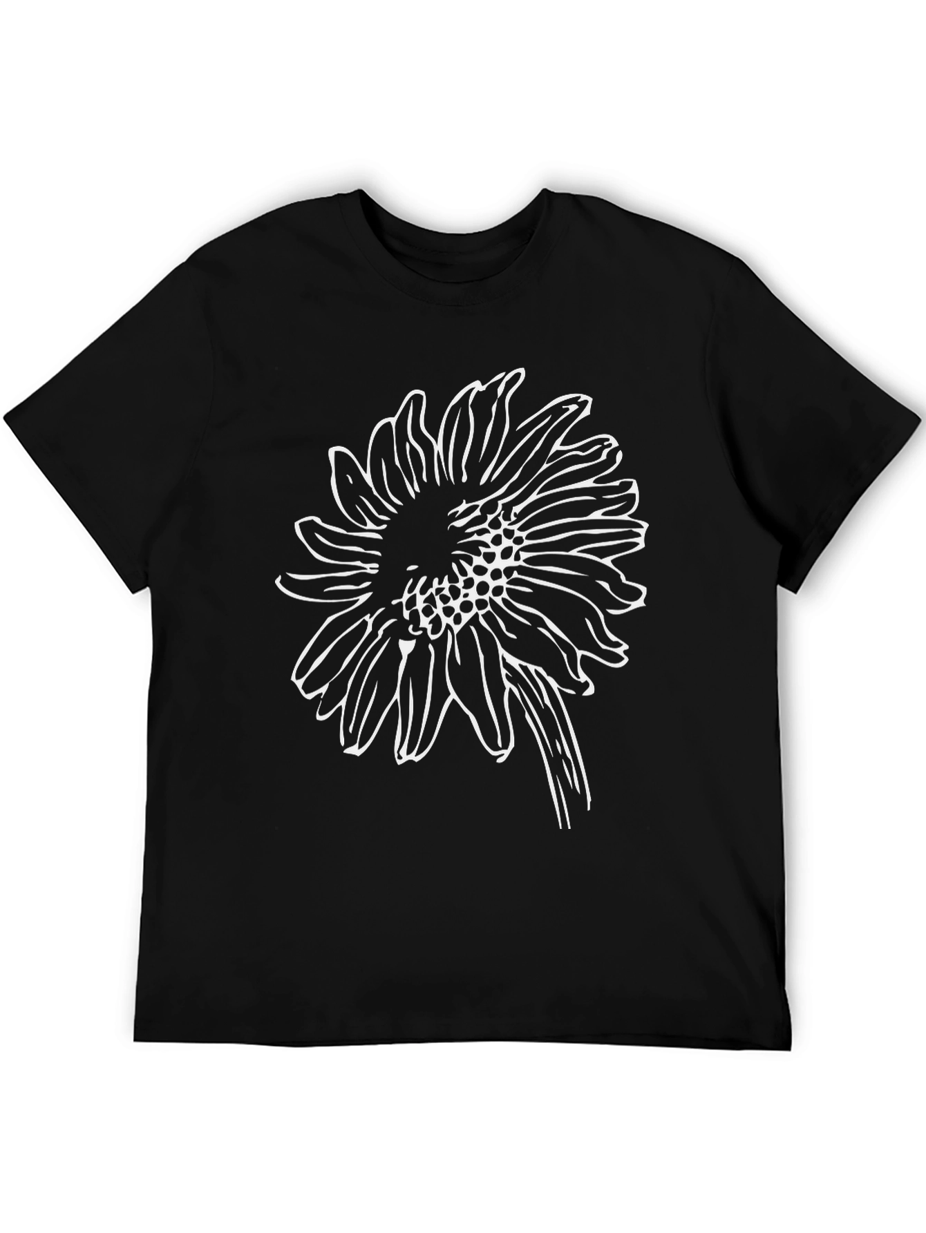 Black Sunflower Graphic Tee - Stylish & Comfortable