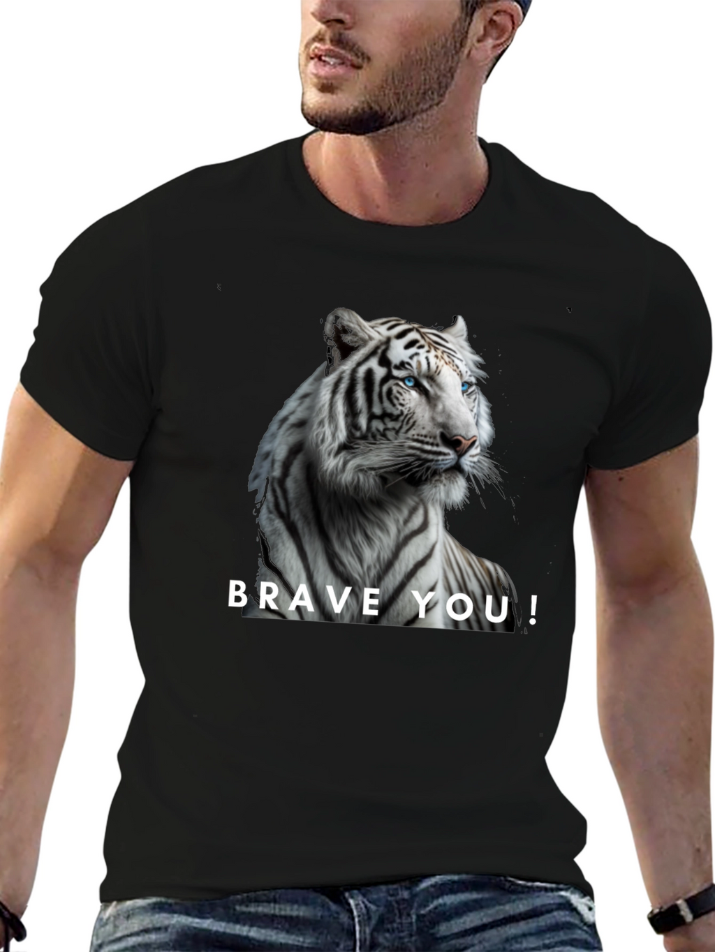 Brave You! White Tiger Graphic Tee