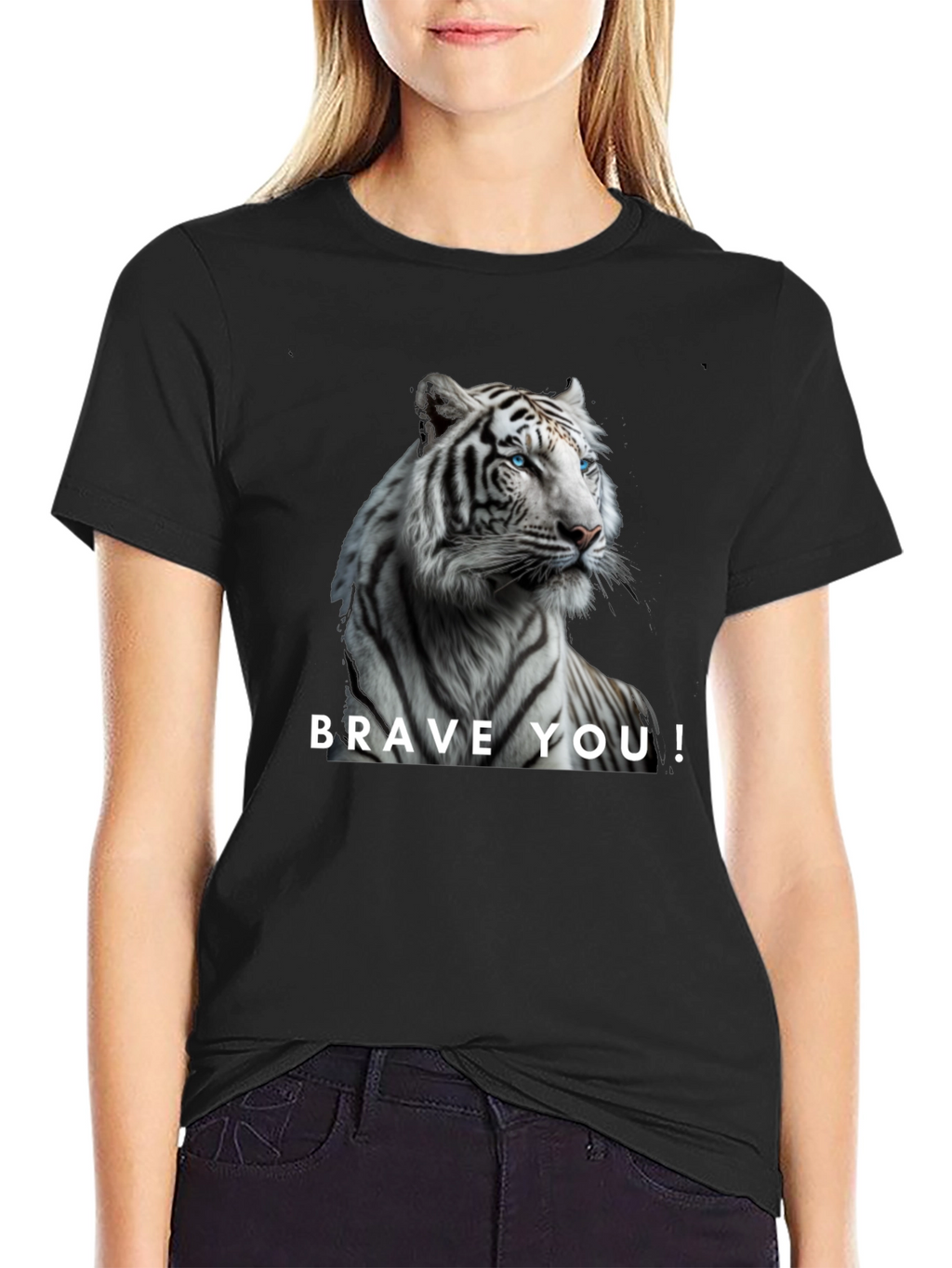 Brave You! White Tiger Graphic Tee