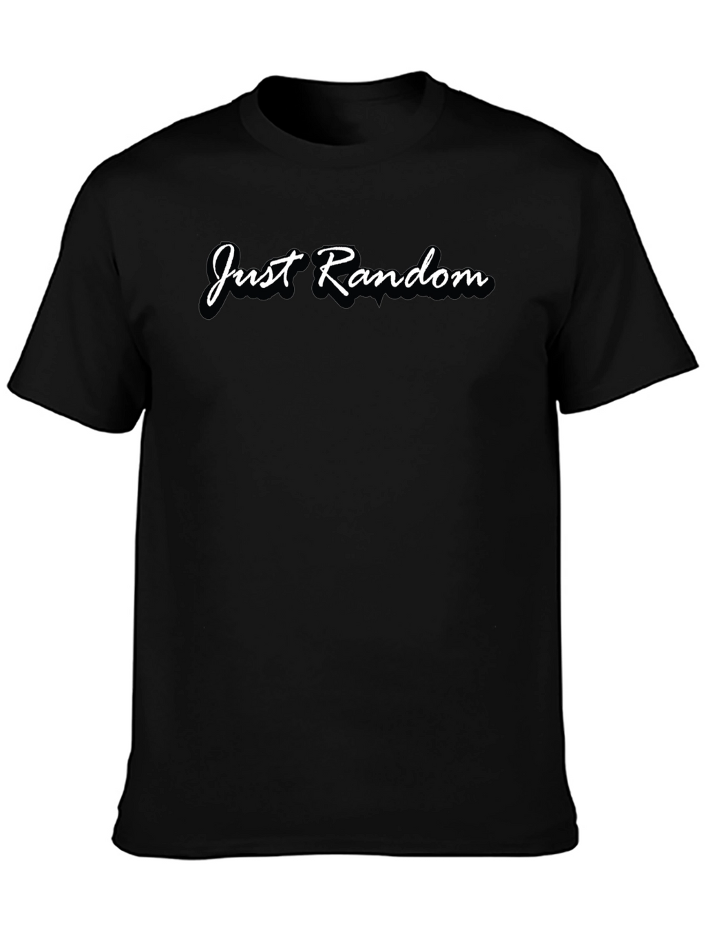 Just Random Black Graphic Tee - Casual Style