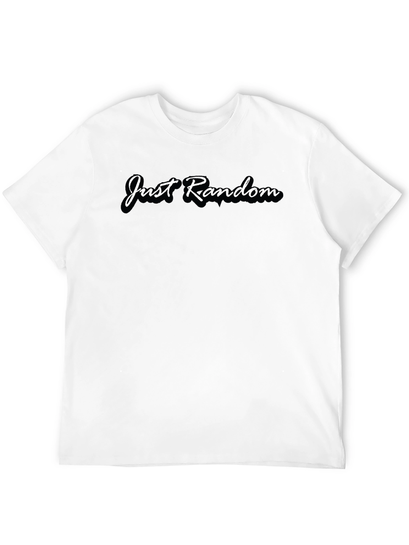 Just Random Black Graphic Tee - Casual Style