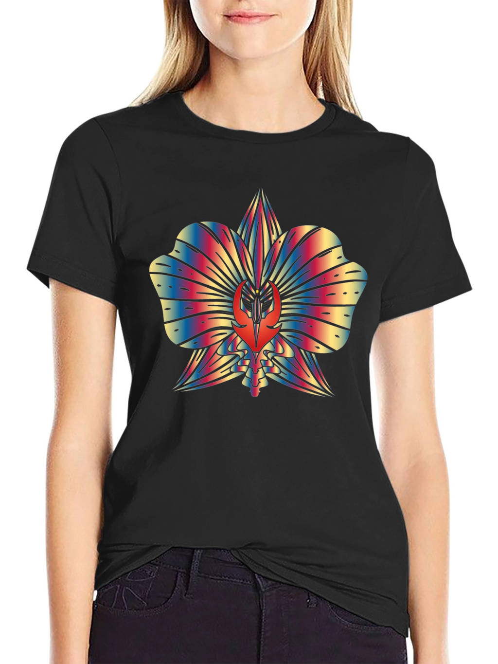 Rainbow Orchid Graphic Tee - Unique Mens T-Shirt