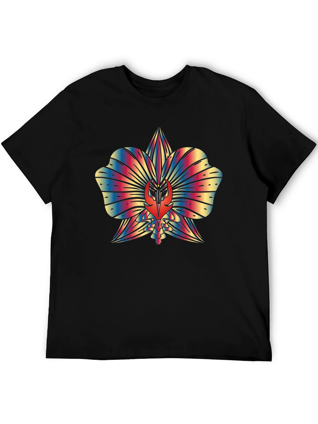 Rainbow Orchid Graphic Tee - Unique Mens T-Shirt