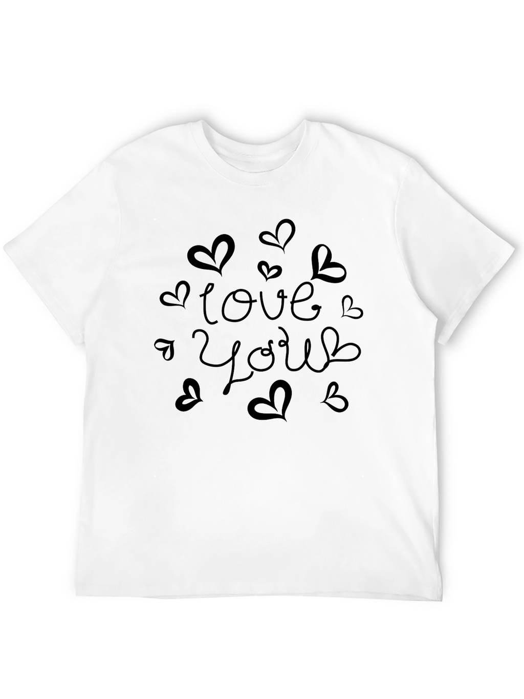 Love You Graphic Tee - Black Cotton Blend