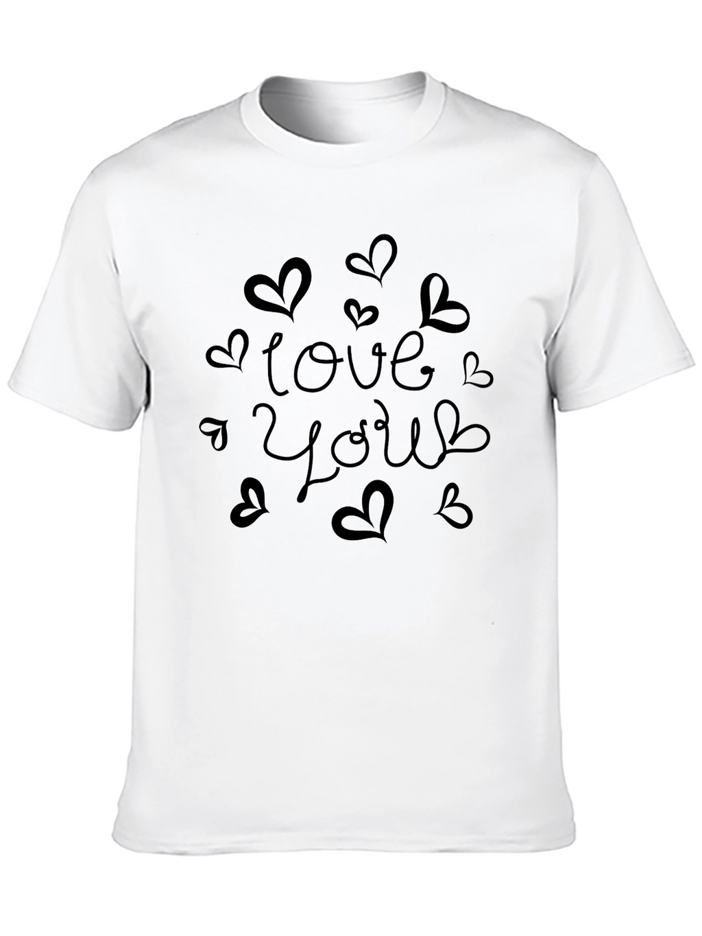 Love You Graphic Tee - Black Cotton Blend