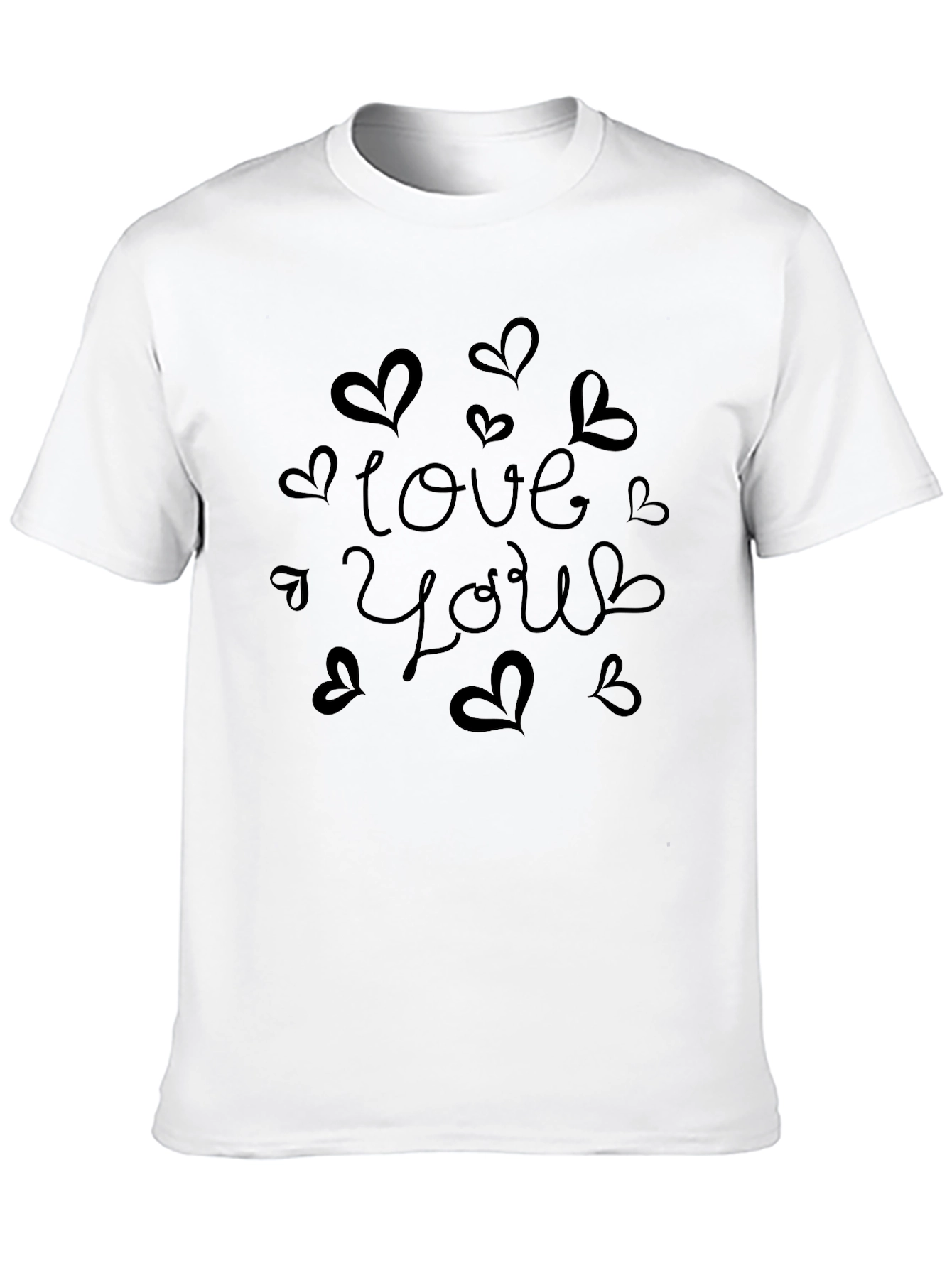 Love You Graphic Tee - Black Cotton Blend