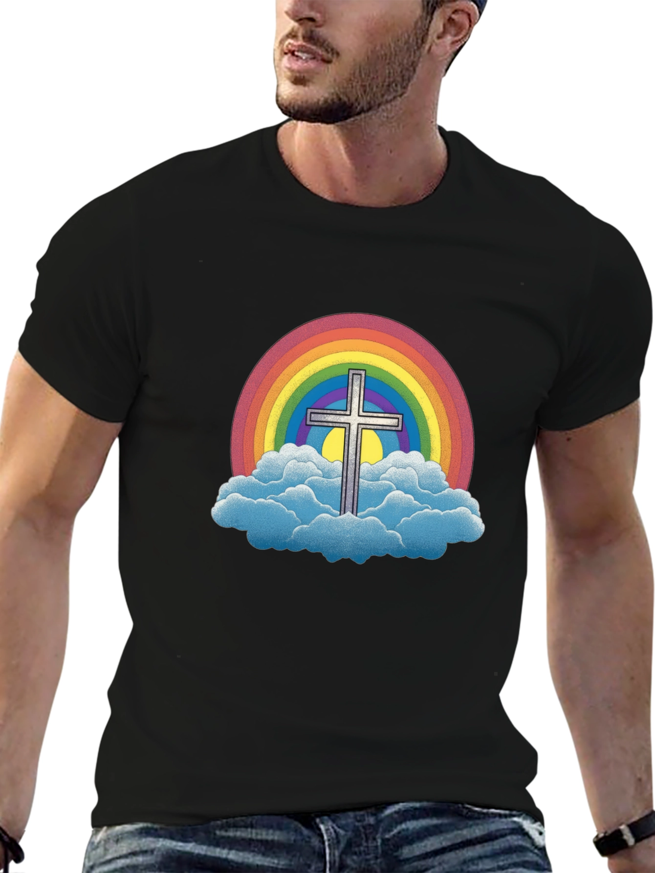 Rainbow Cross Graphic Tee - Classic Fit