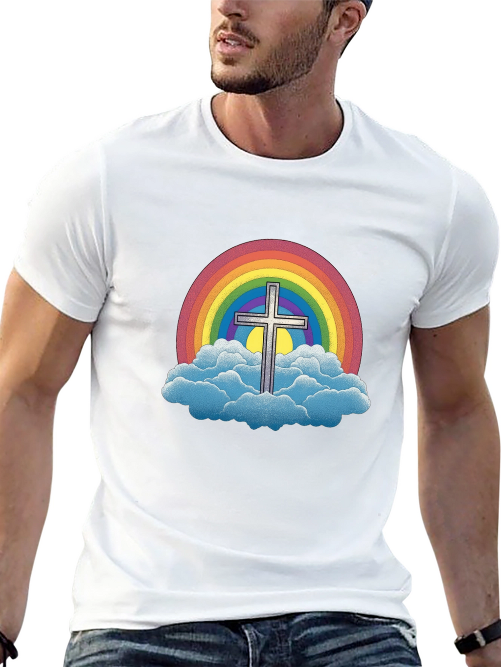 Rainbow Cross Graphic Tee - Classic Fit