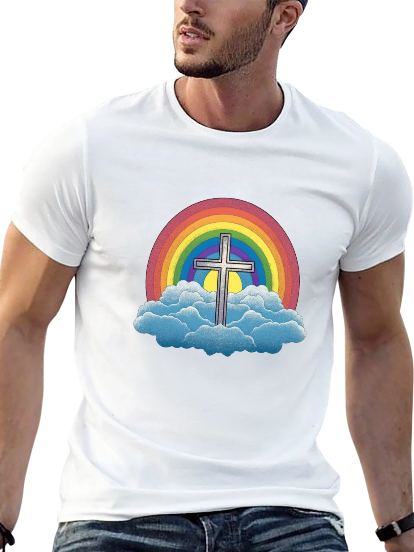 Rainbow Cross Graphic Tee - Classic Fit