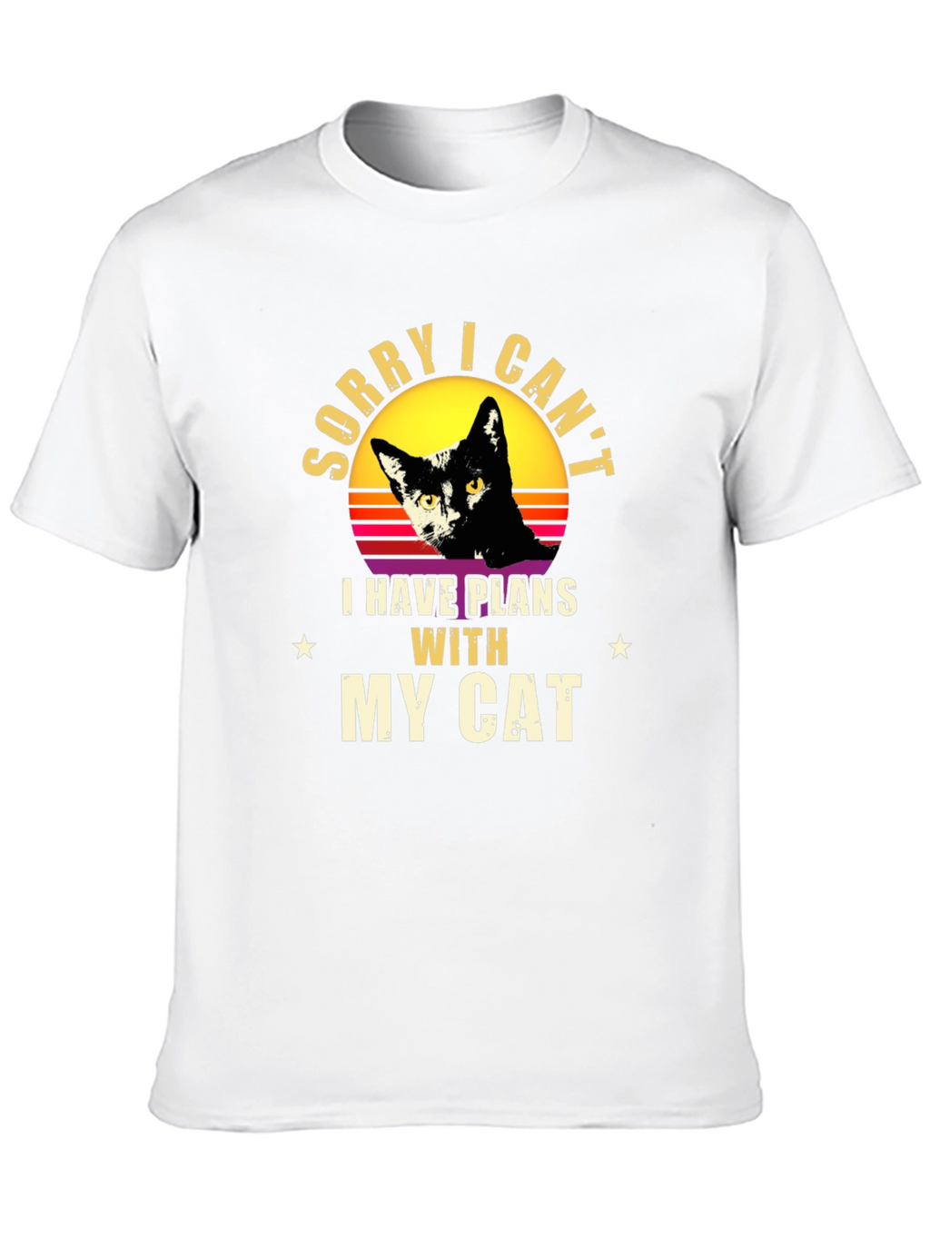 Sorry I Cant - Black Cat Graphic T-Shirt