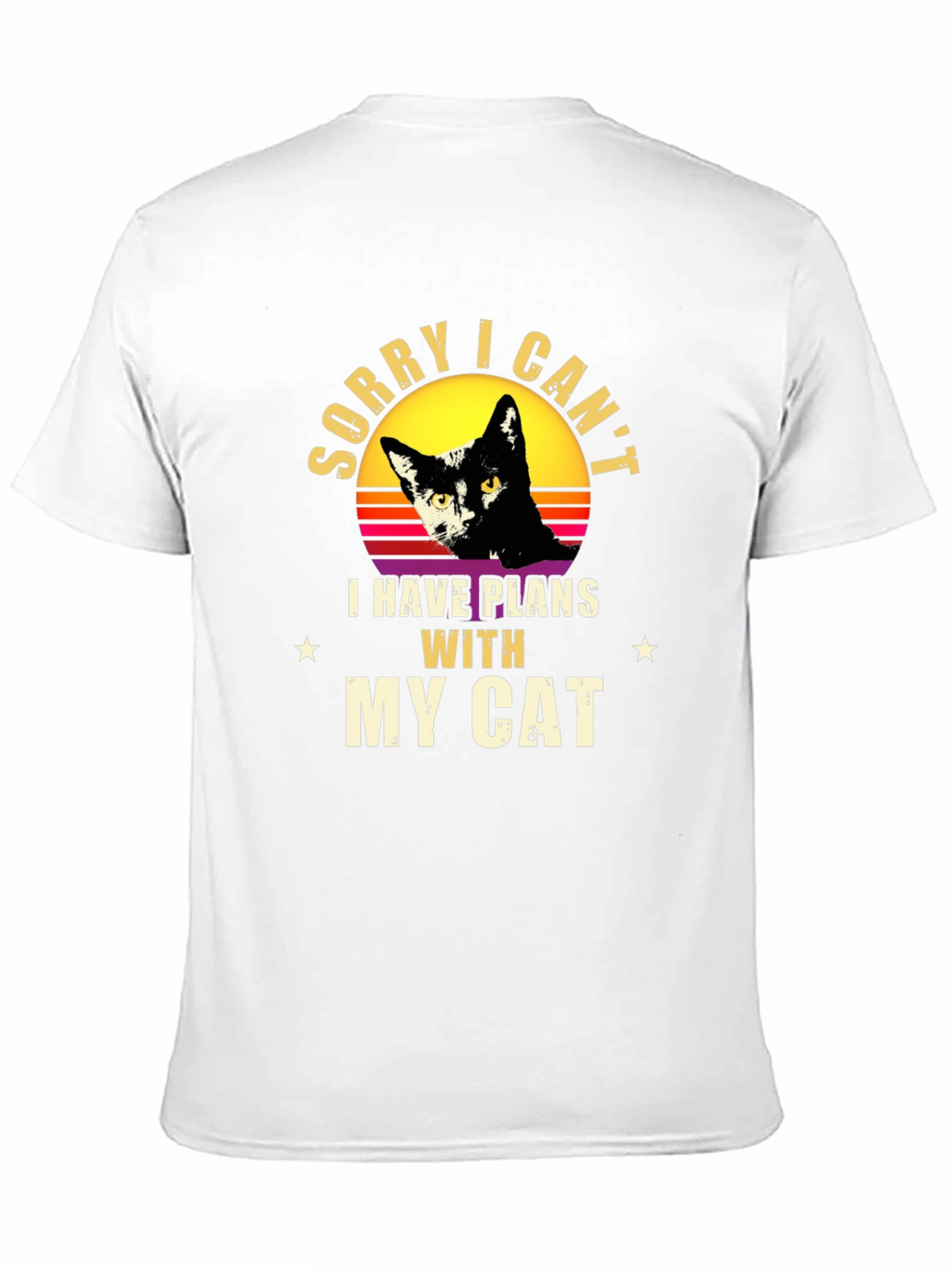 Sorry I Cant - Black Cat Graphic T-Shirt