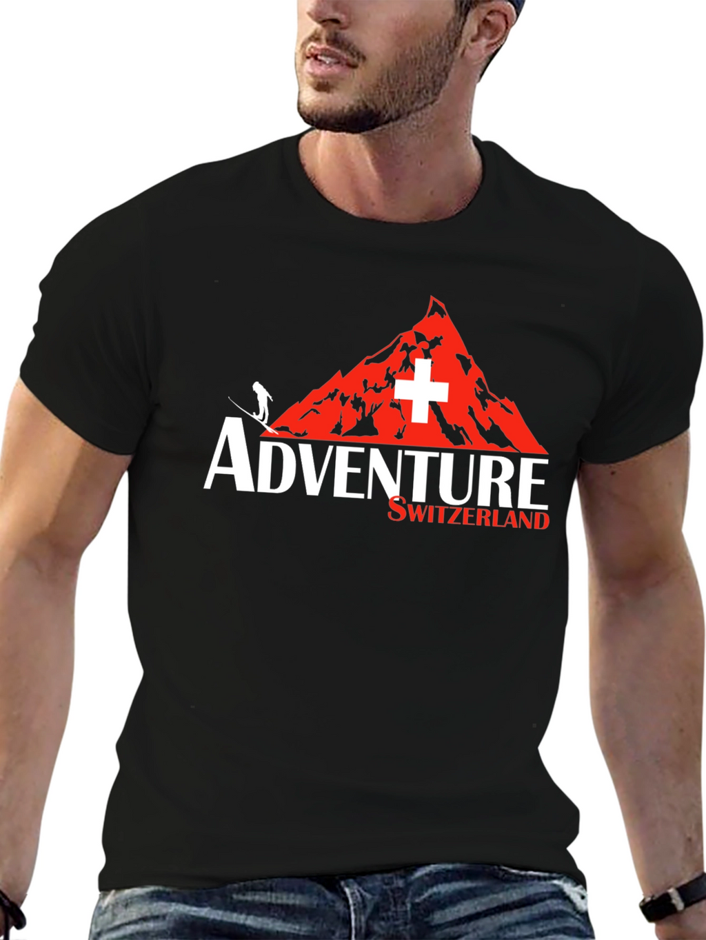 Adventure Switzerland Black Graphic Tee