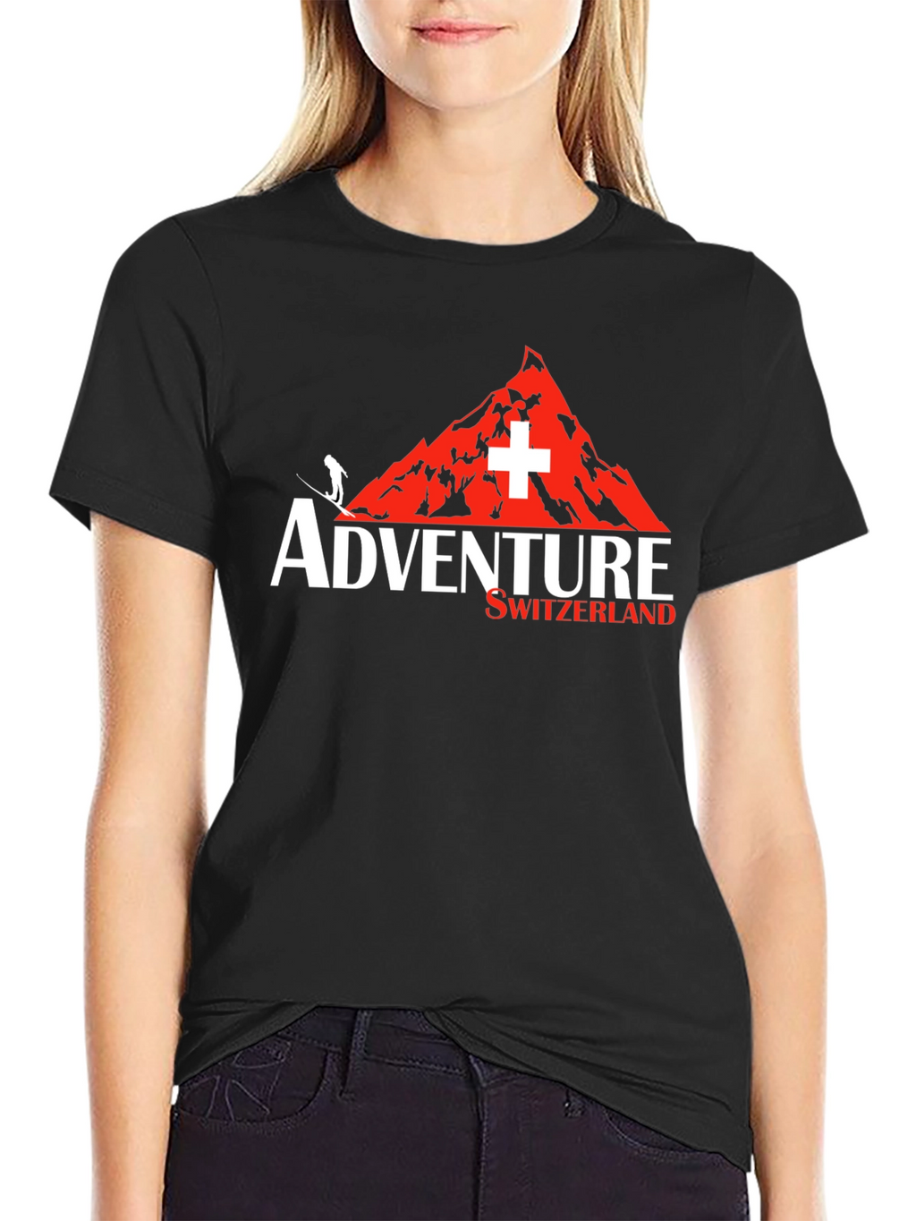 Adventure Switzerland Black Graphic Tee