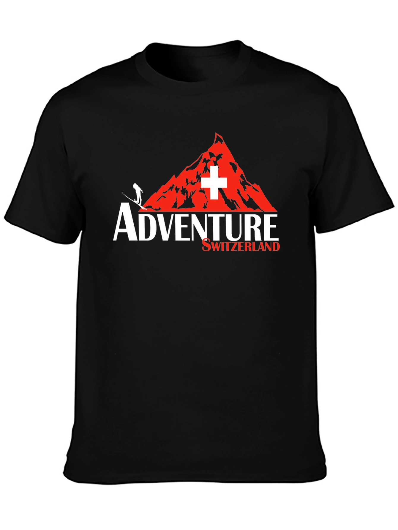Adventure Switzerland Black Graphic Tee