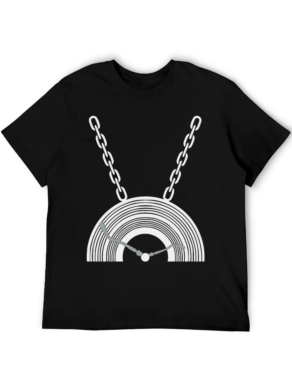 DJ Turntable Graphic Tee - Black Cotton Blend
