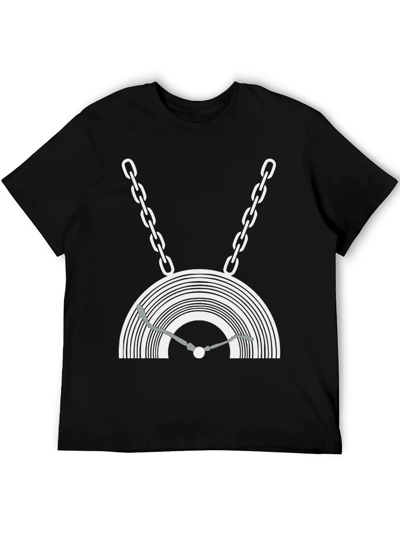 DJ Turntable Graphic Tee - Black Cotton Blend