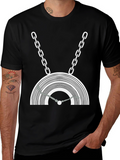 DJ Turntable Graphic Tee - Black Cotton Blend
