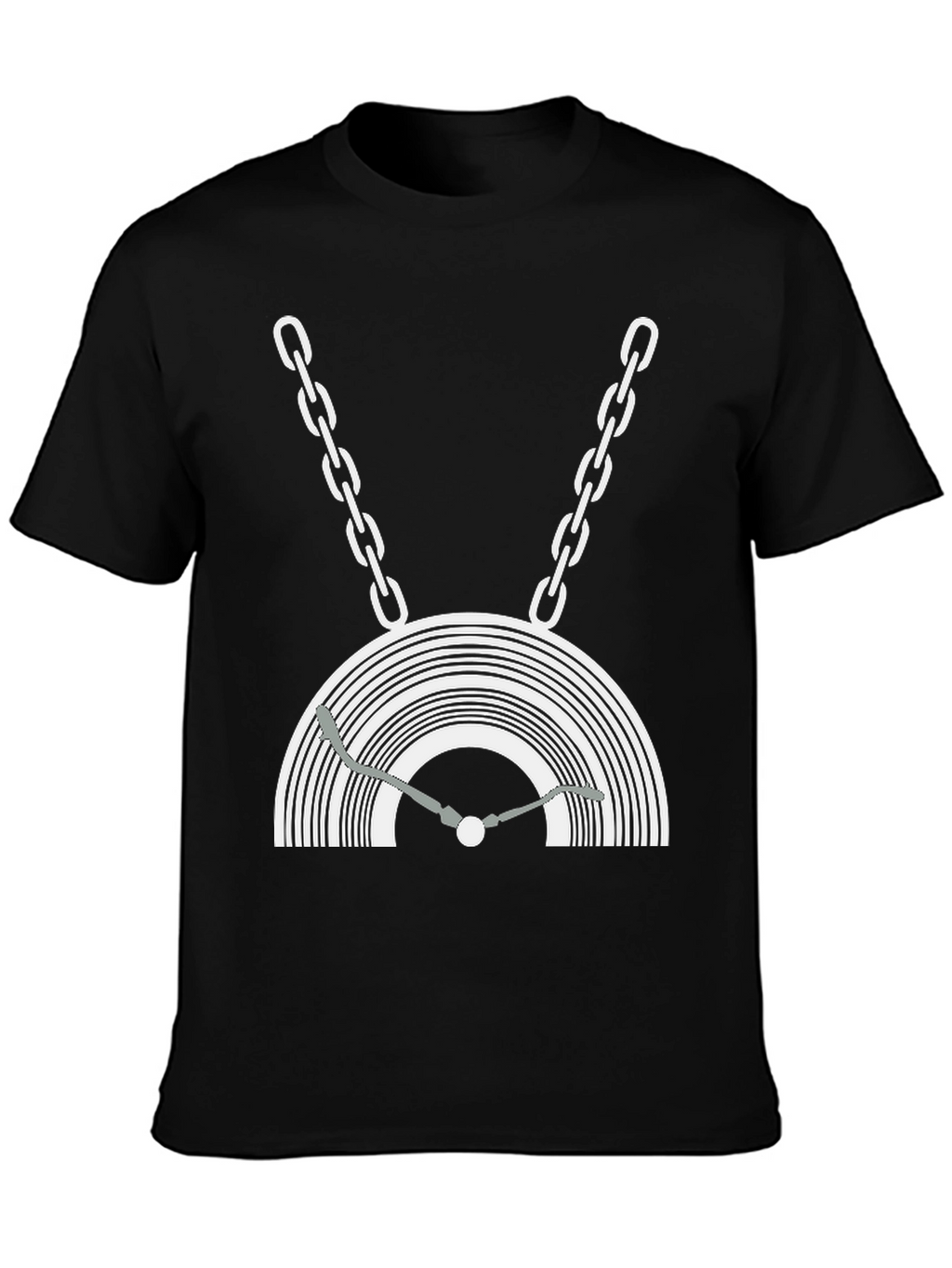 DJ Turntable Graphic Tee - Black Cotton Blend