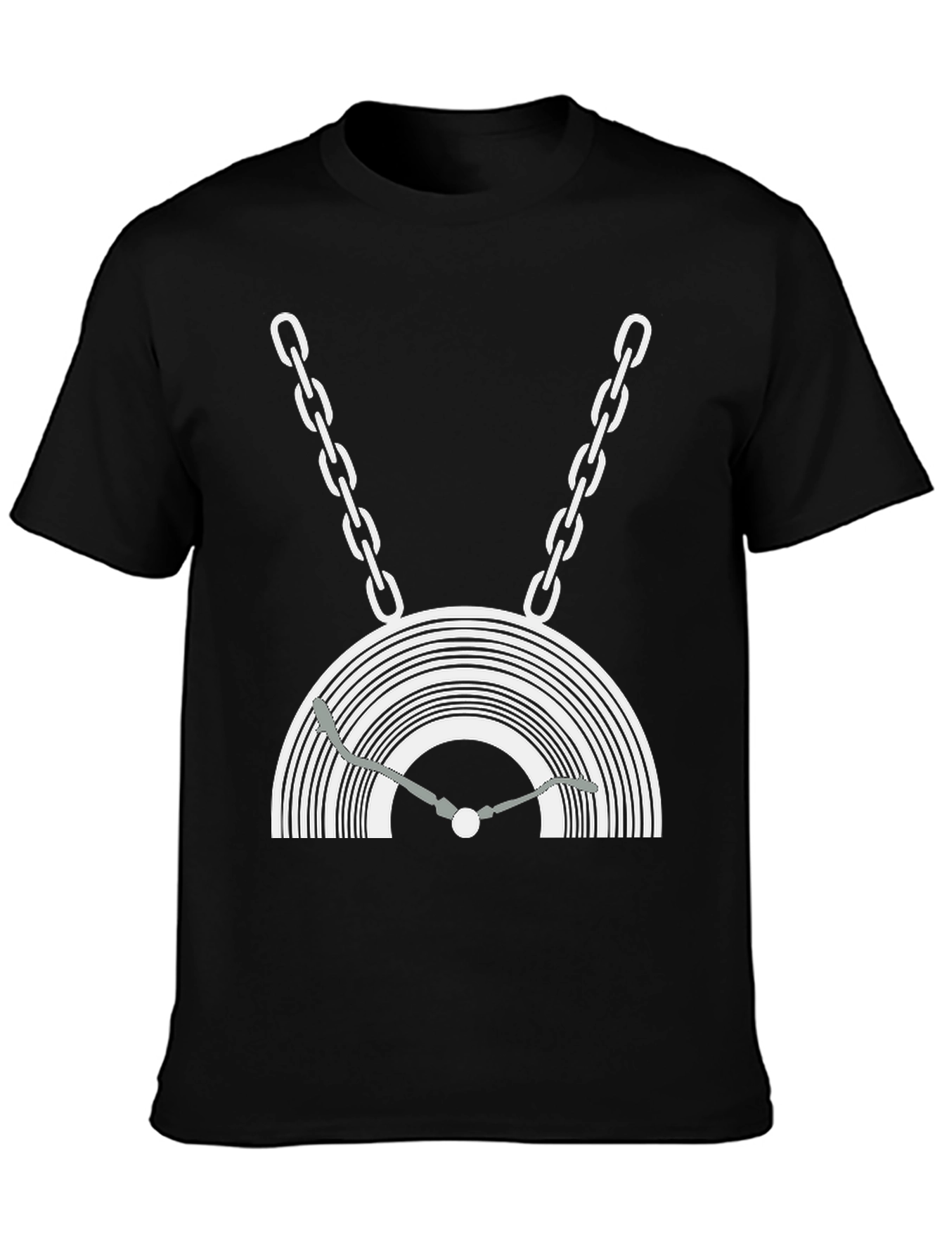 DJ Turntable Graphic Tee - Black Cotton Blend