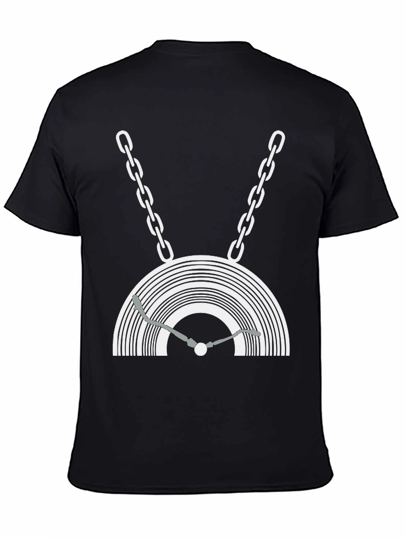 DJ Turntable Graphic Tee - Black Cotton Blend