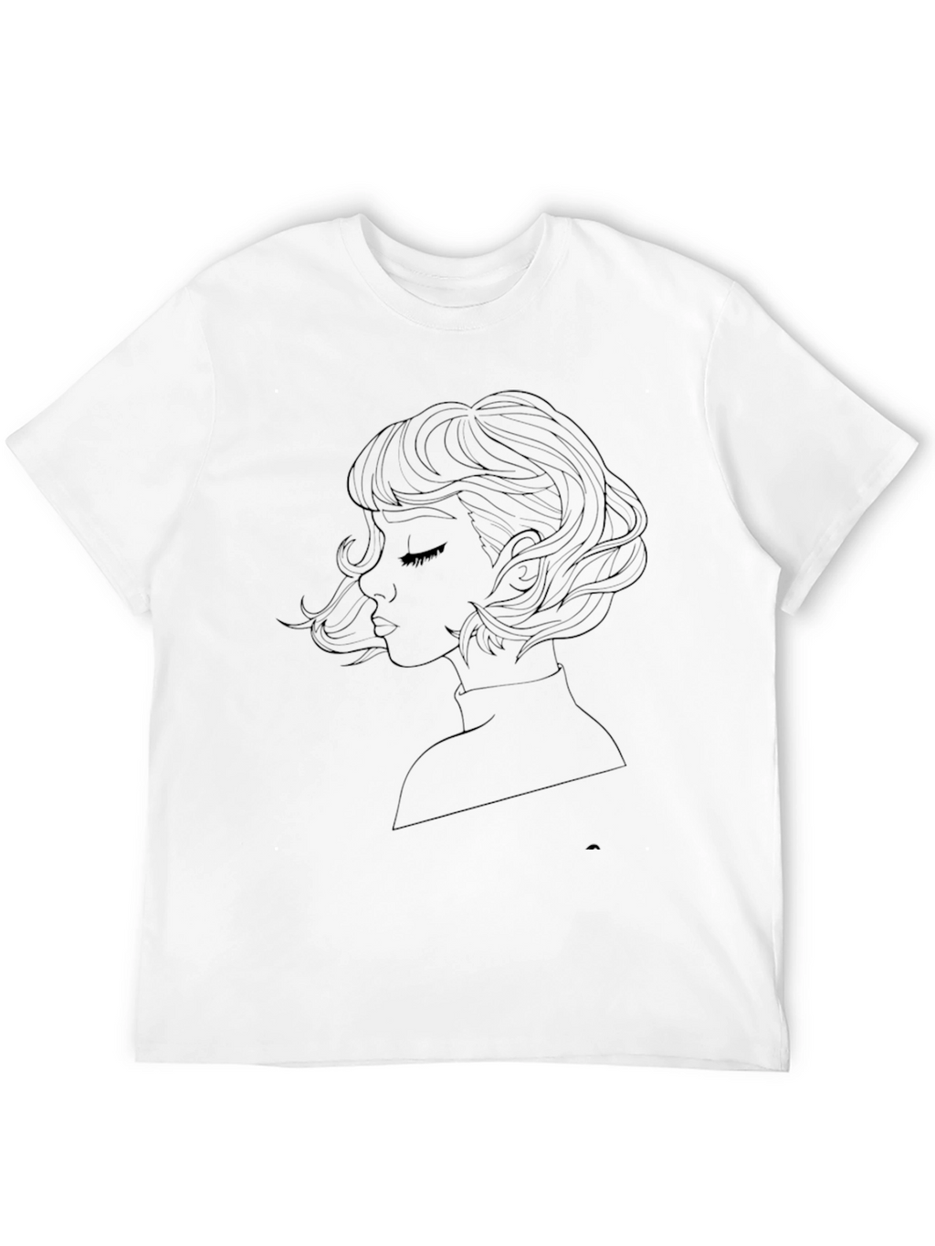 Woman Line Art Graphic Tee - Black