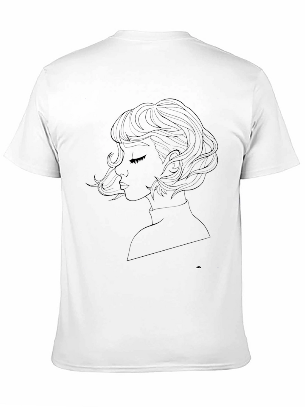 Woman Line Art Graphic Tee - Black