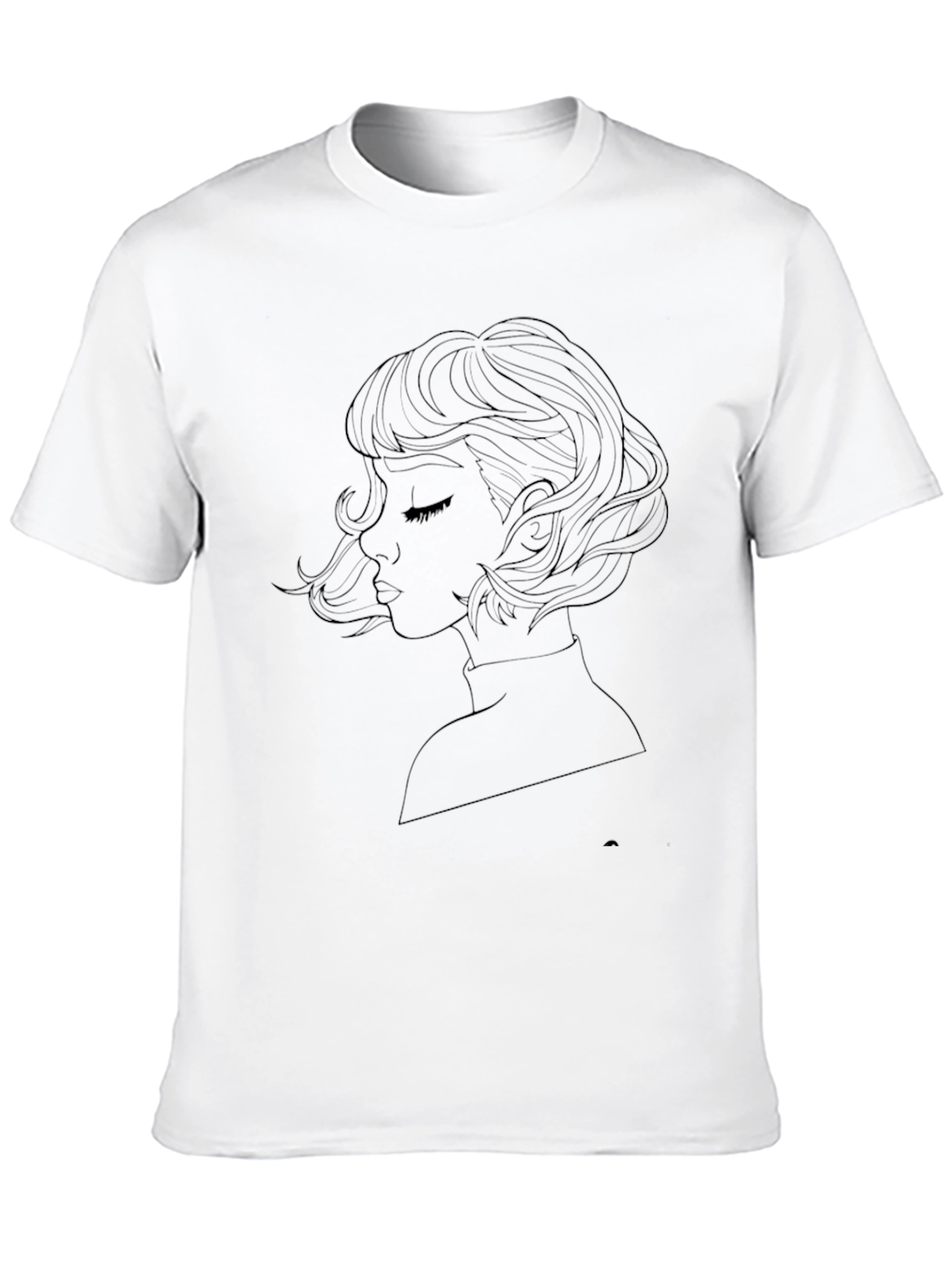 Woman Line Art Graphic Tee - Black