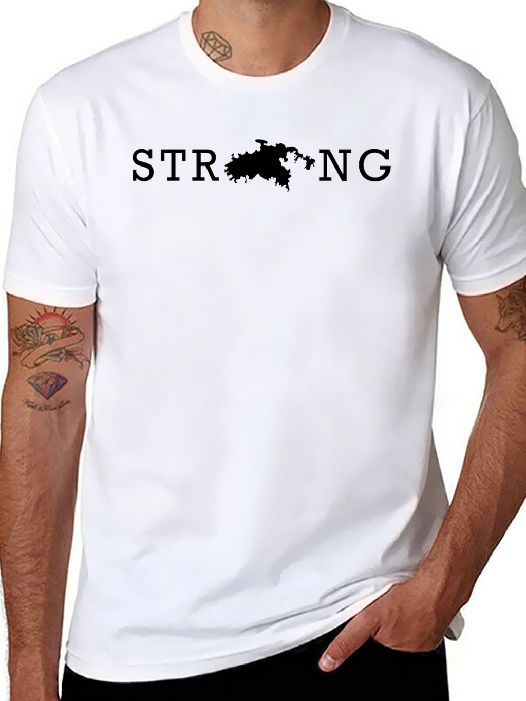 Strong T-Shirt - Solid Black Mens Fit