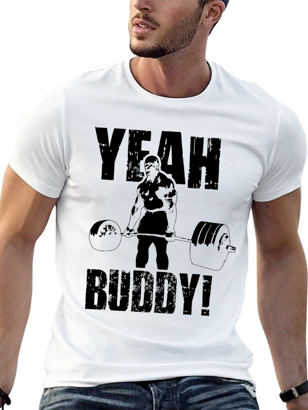 Yeah Buddy! Black T-Shirt Gym Motivation