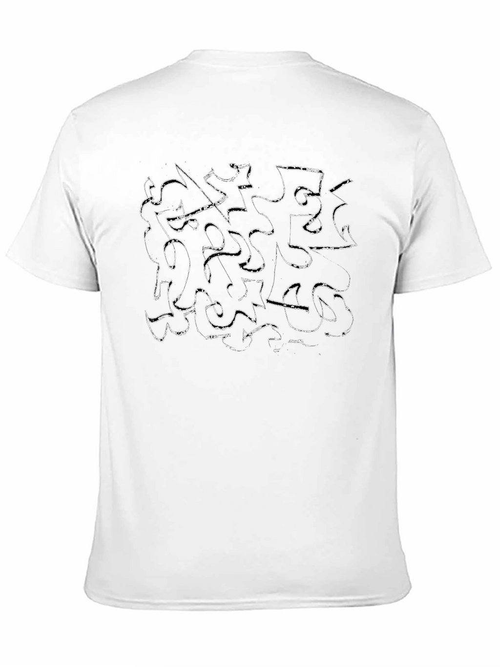 Abstract Scribble Graphic Black T-Shirt