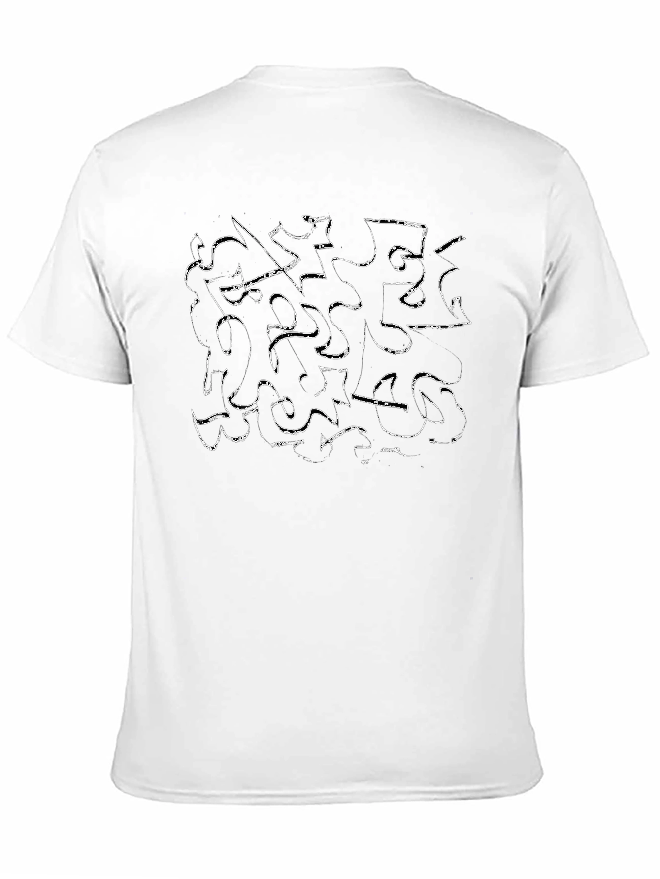 Abstract Scribble Graphic Black T-Shirt