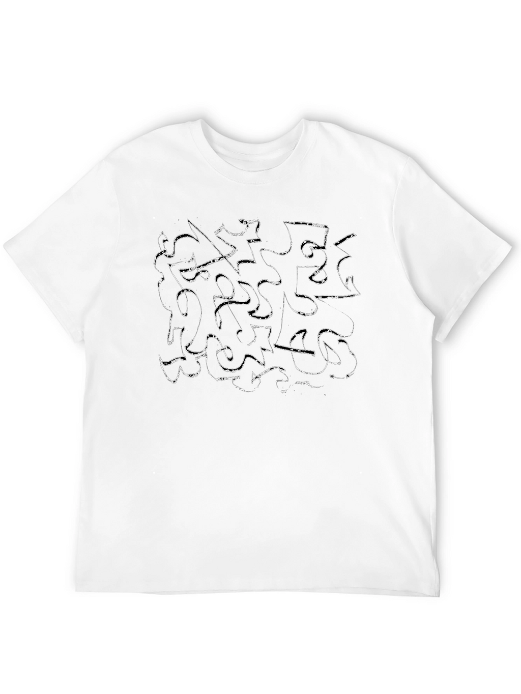 Abstract Scribble Graphic Black T-Shirt