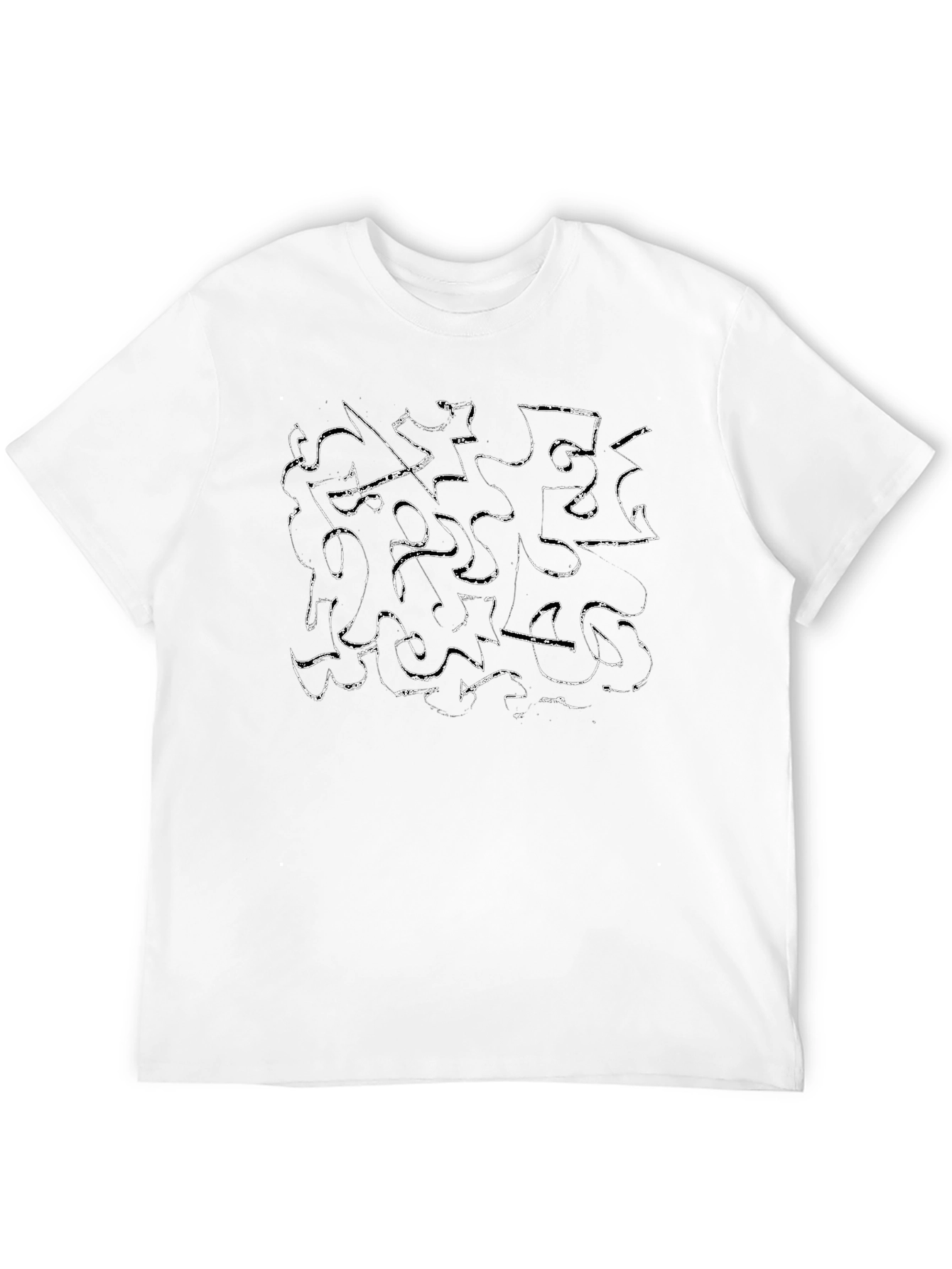 Abstract Scribble Graphic Black T-Shirt