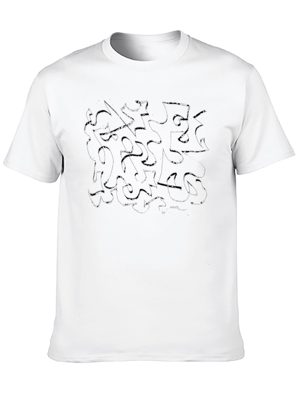 Abstract Scribble Graphic Black T-Shirt