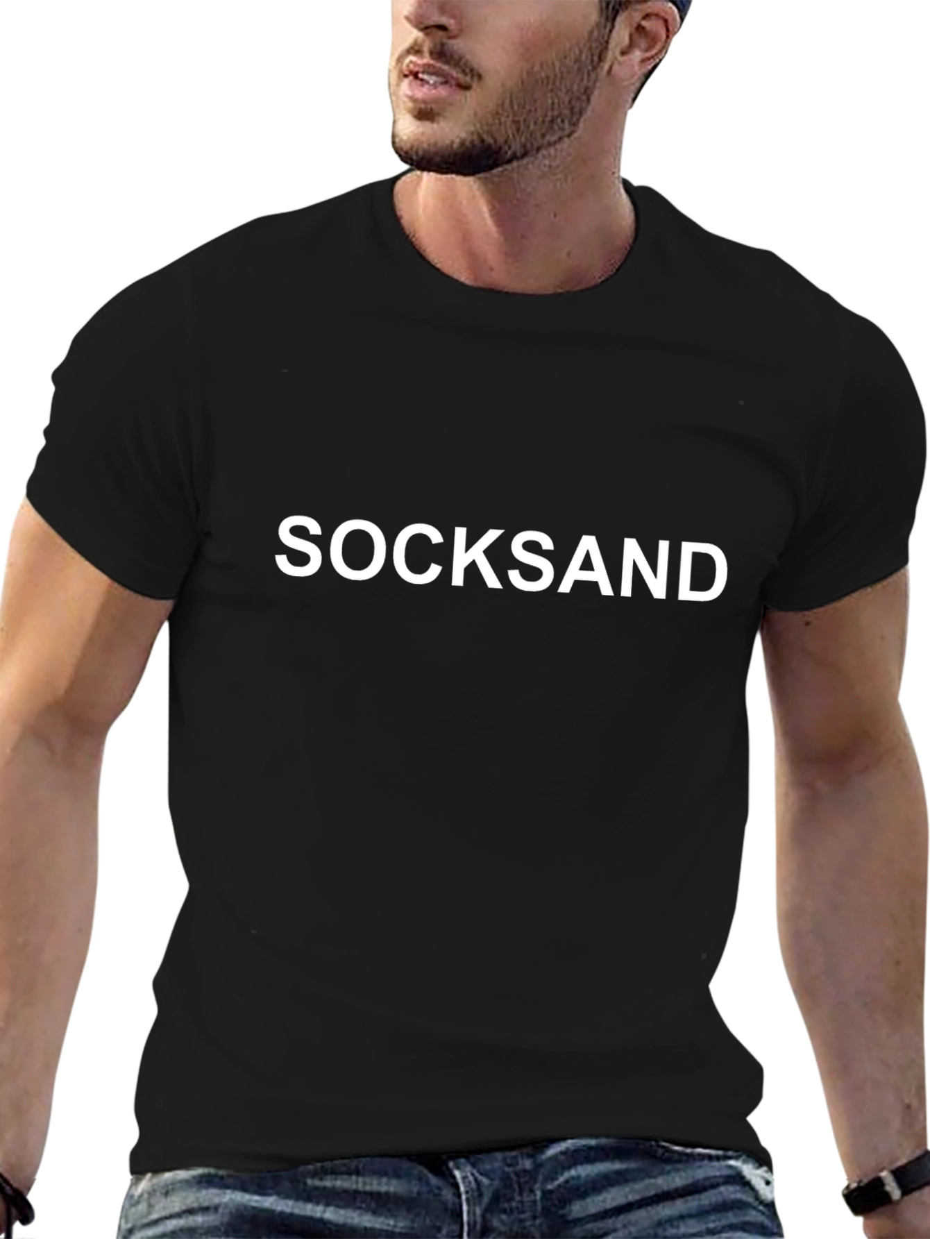 SOCKSAND Graphic Tee - Modern Fit Black T-Shirt