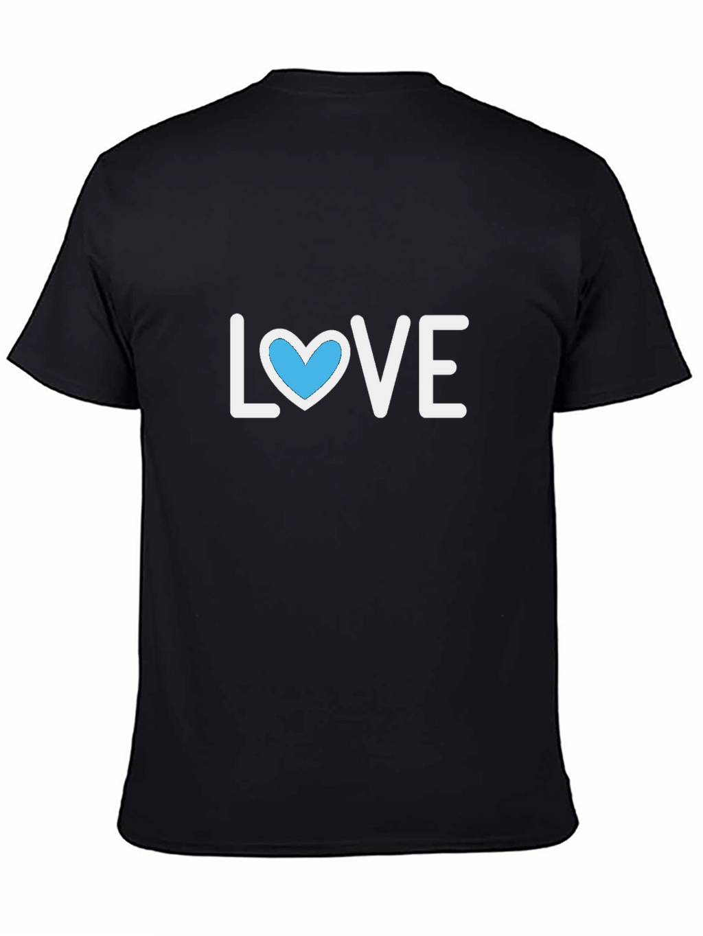 Love Heart Graphic Print Mens Black T-Shirt