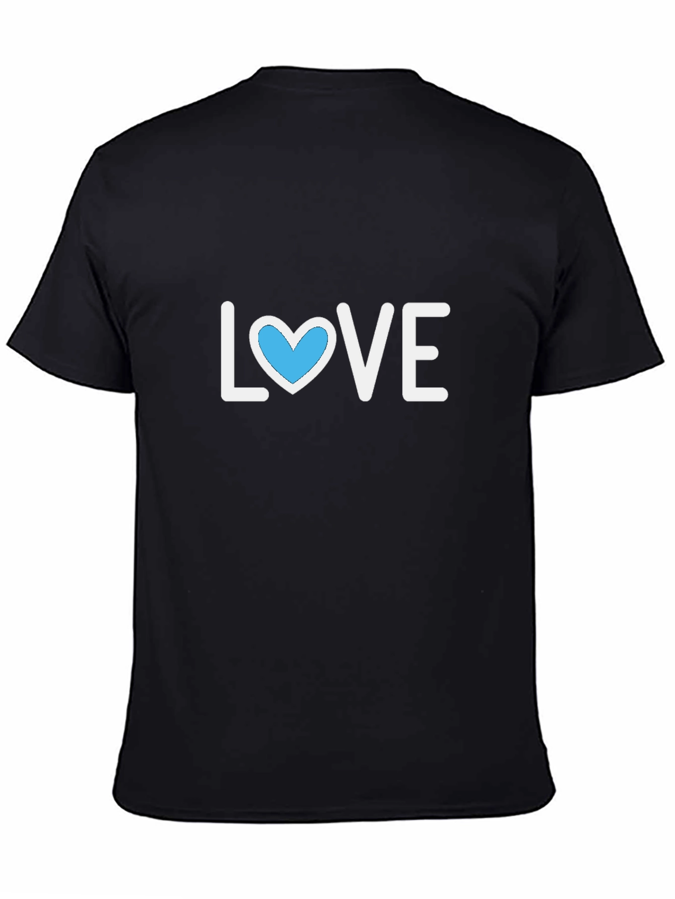 Love Heart Graphic Print Mens Black T-Shirt