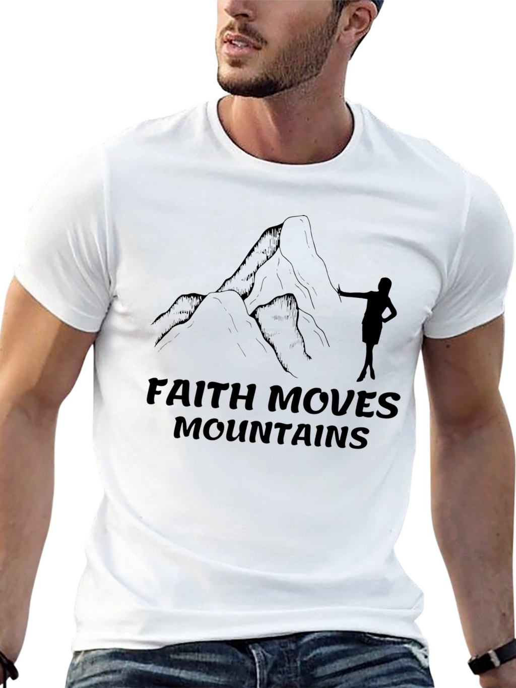 Faith Moves Mountains Graphic Tee - Black