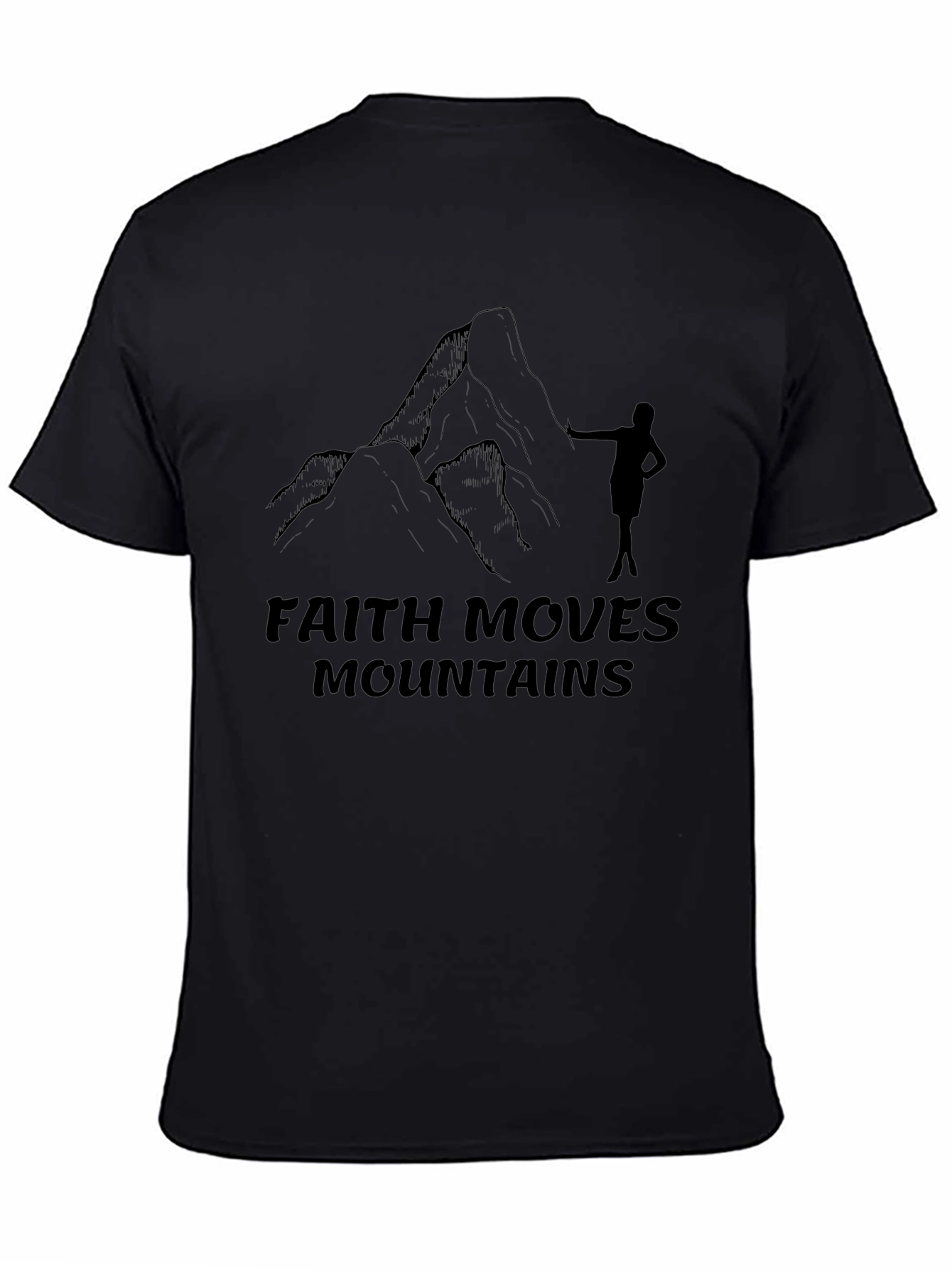Faith Moves Mountains Graphic Tee - Black