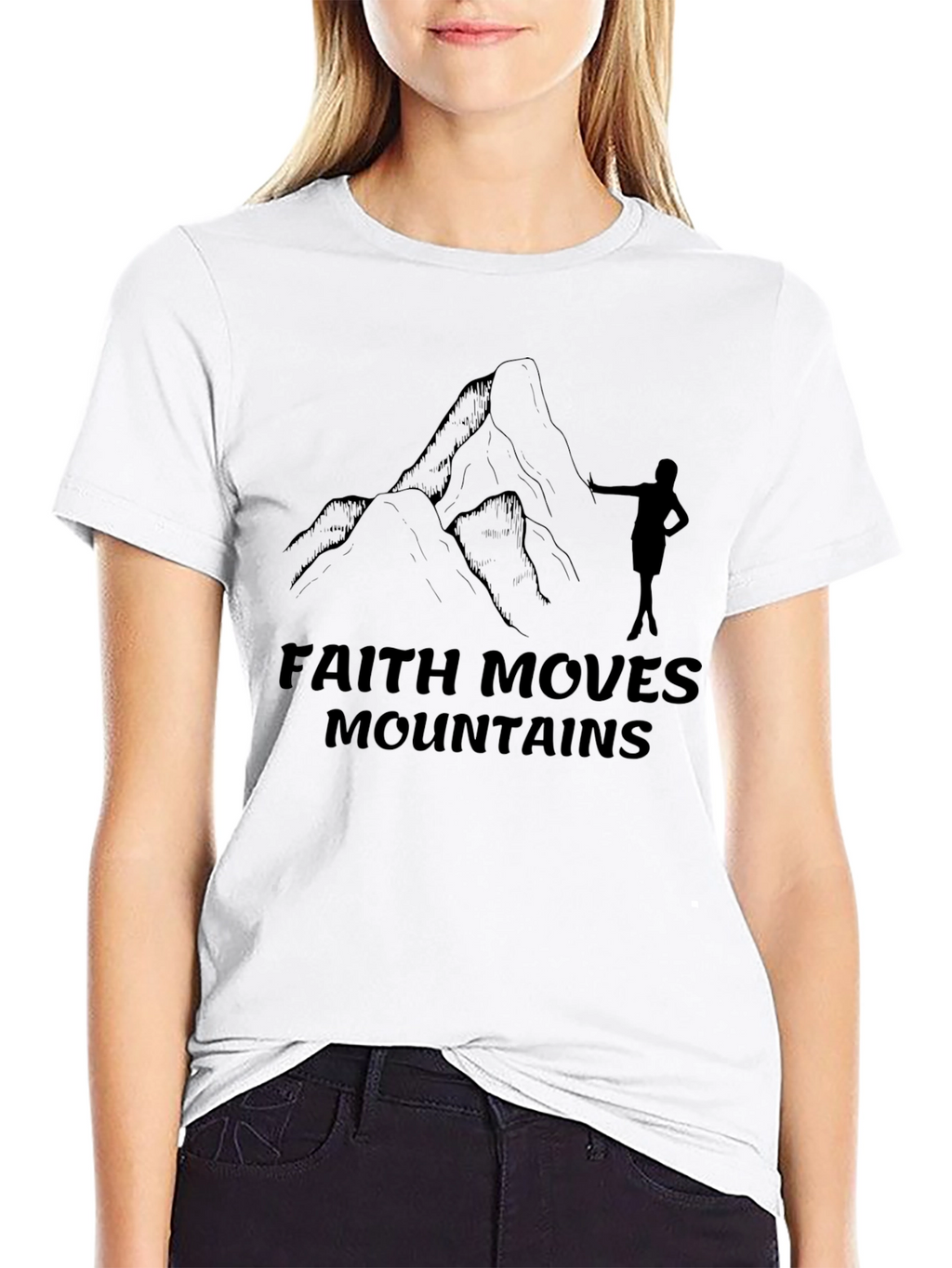 Faith Moves Mountains Graphic Tee - Black