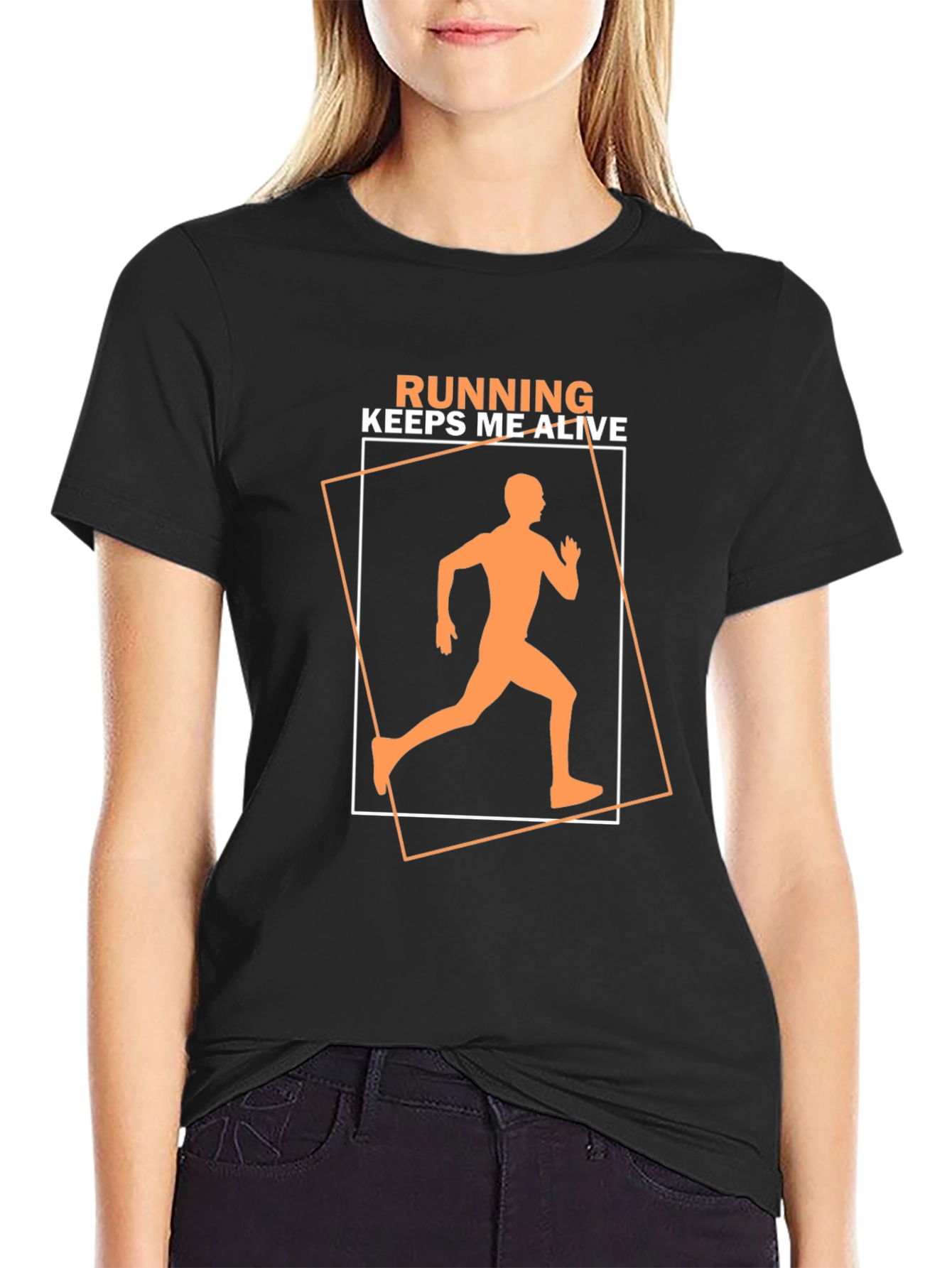 Running Keeps Me Alive Black Graphic Tee