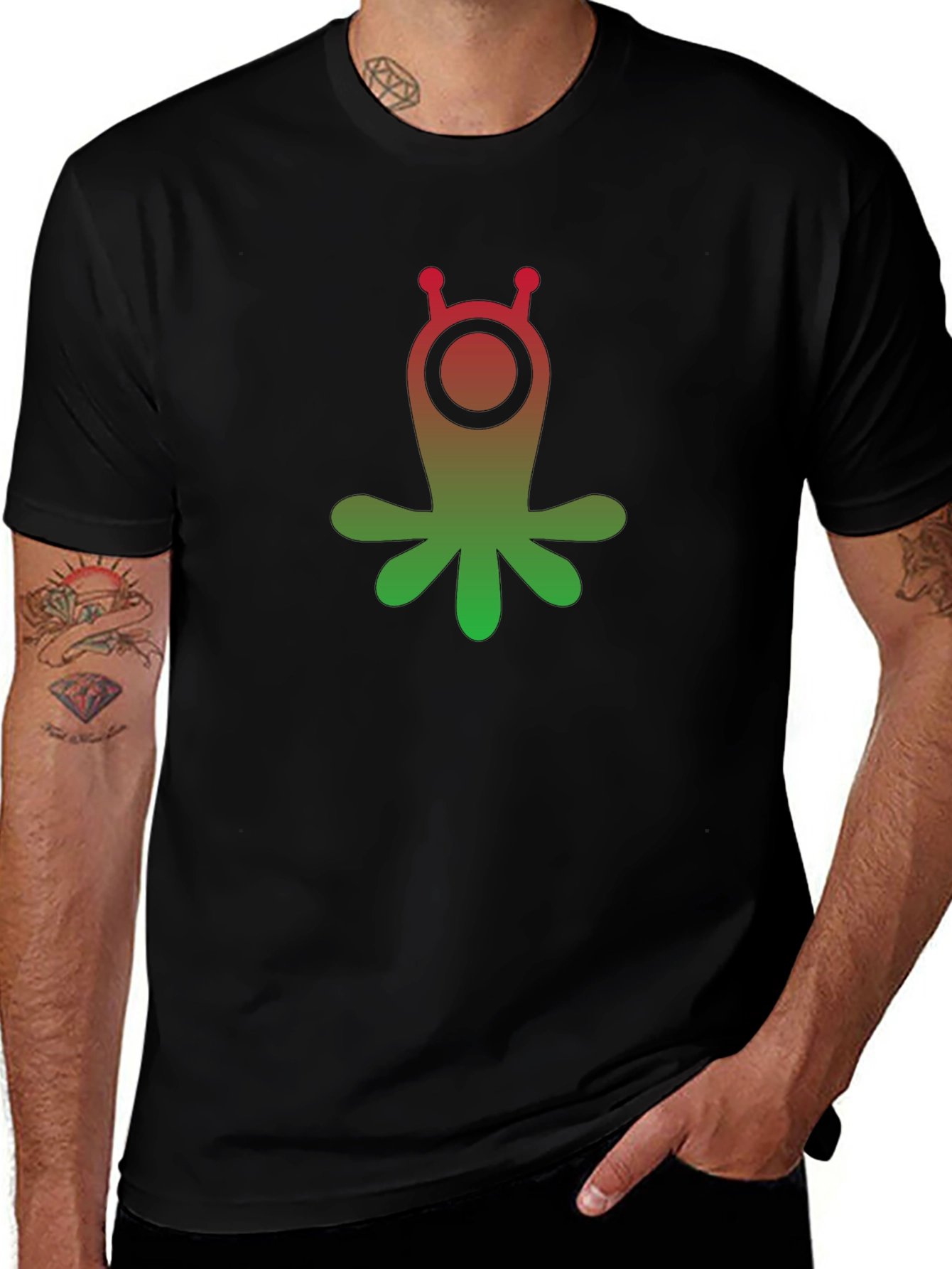 Gradient Alien Graphic T-Shirt - Unique Design