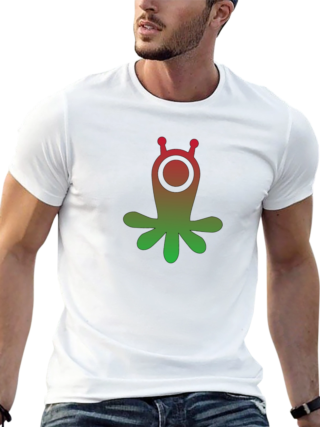Gradient Alien Graphic T-Shirt - Unique Design