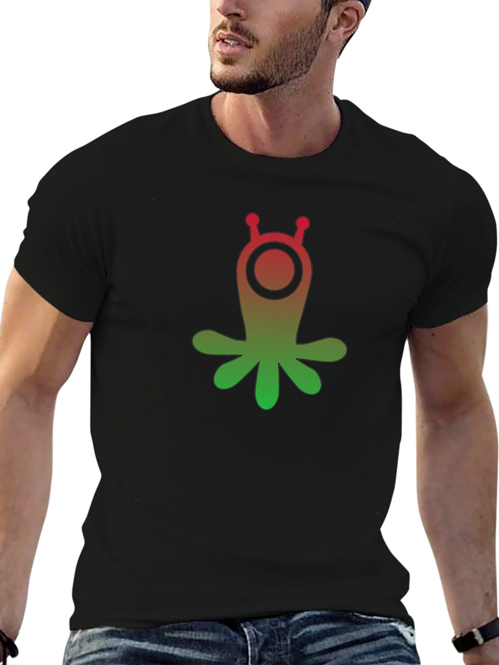 Gradient Alien Graphic T-Shirt - Unique Design