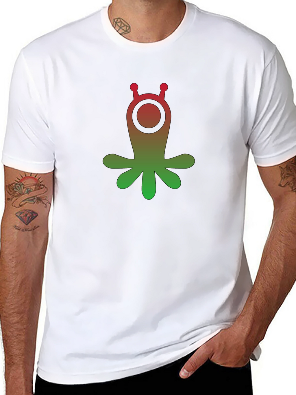 Gradient Alien Graphic T-Shirt - Unique Design