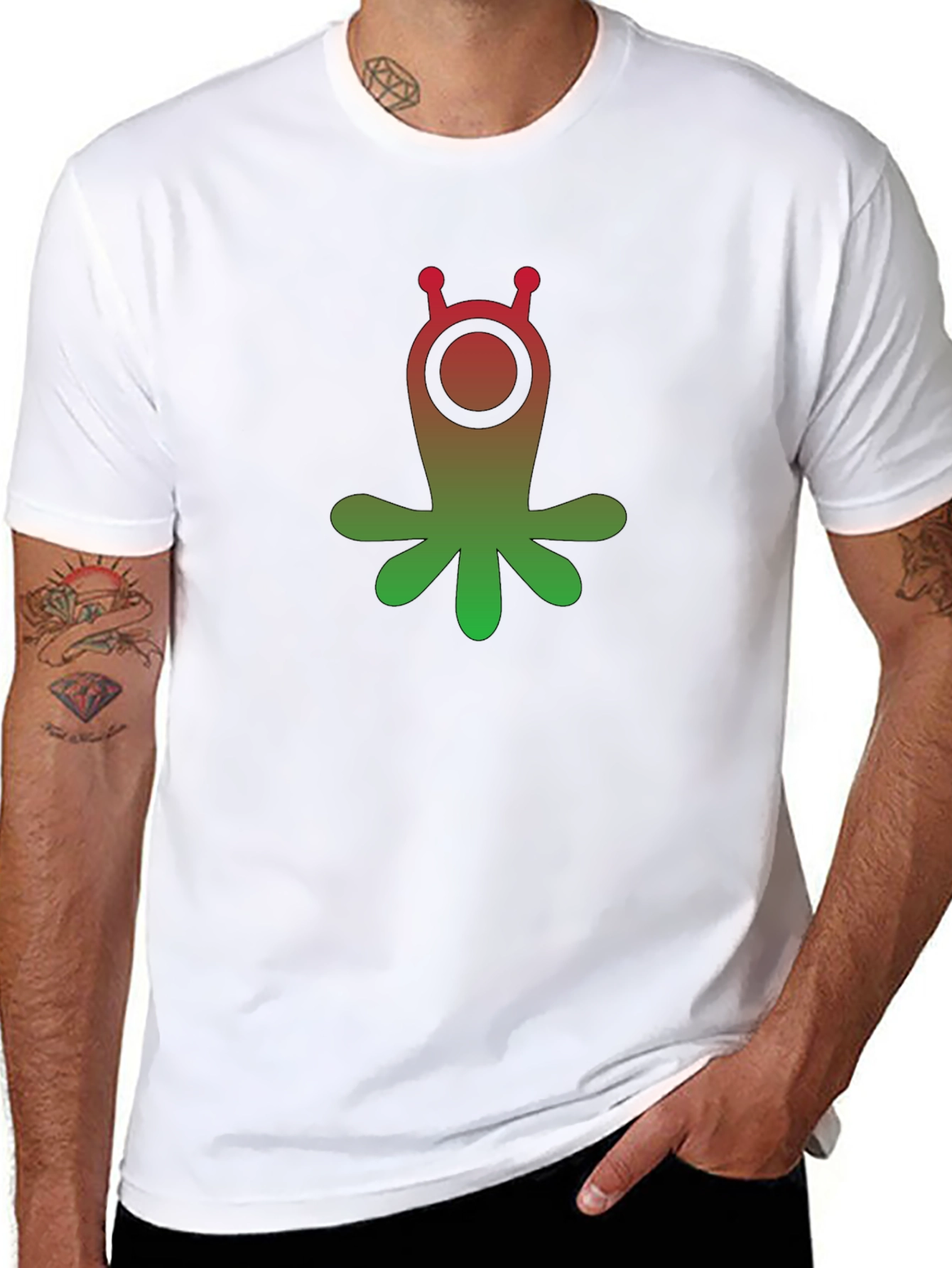 Gradient Alien Graphic T-Shirt - Unique Design