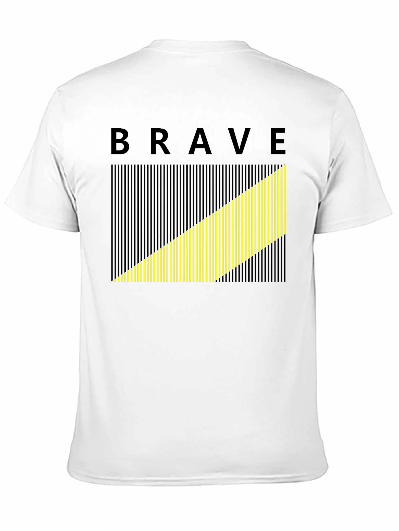 Brave Graphic Tee - Modern Striped Design Black