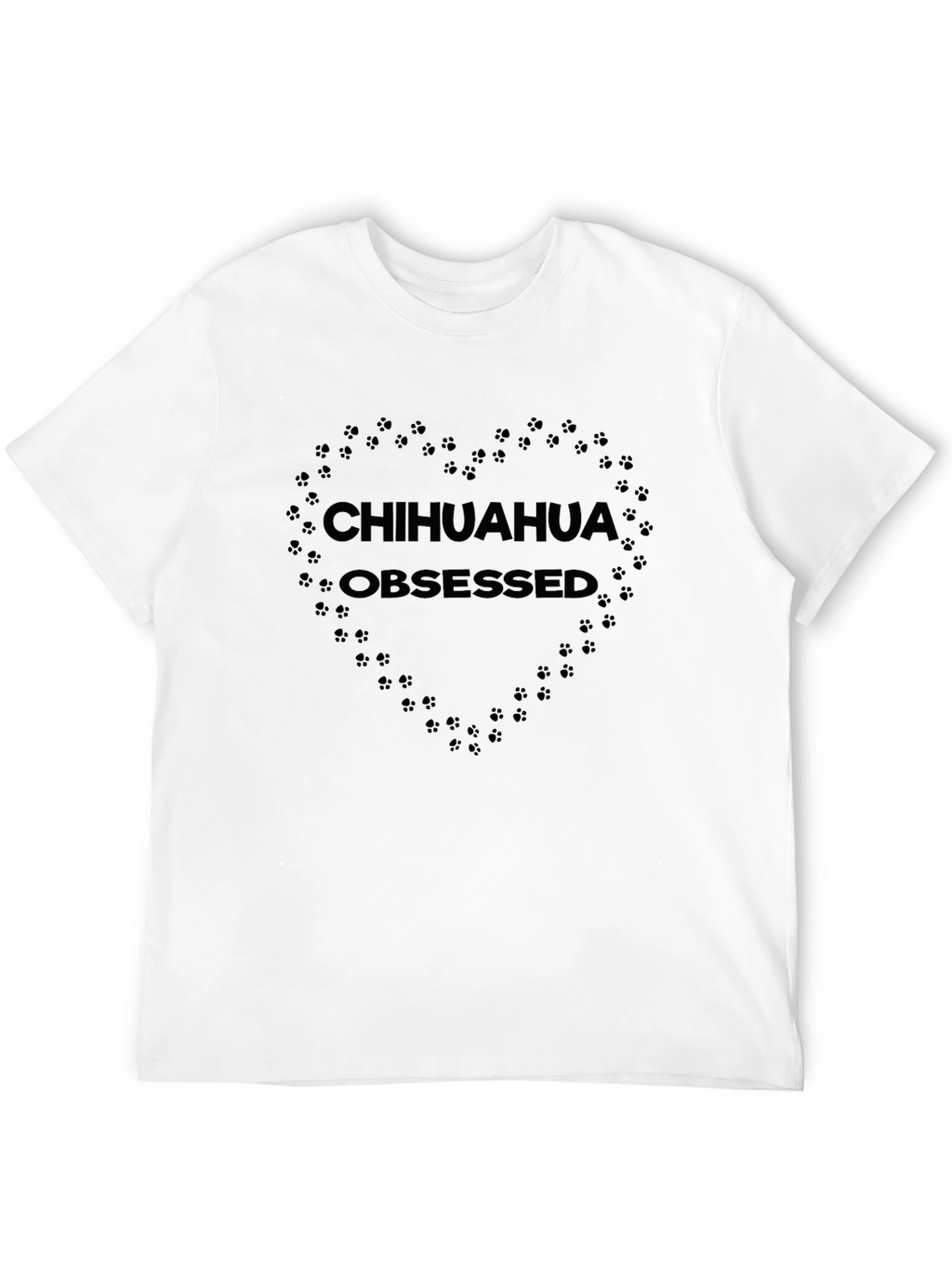 Chihuahua Obsessed Paw Print Heart T-Shirt
