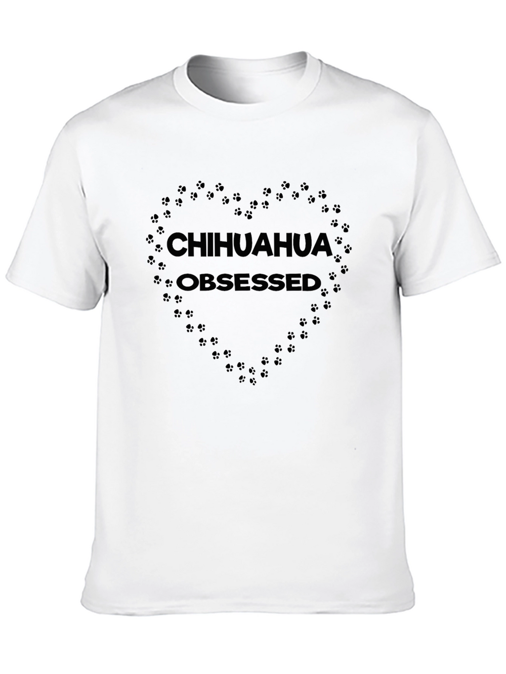 Chihuahua Obsessed Paw Print Heart T-Shirt
